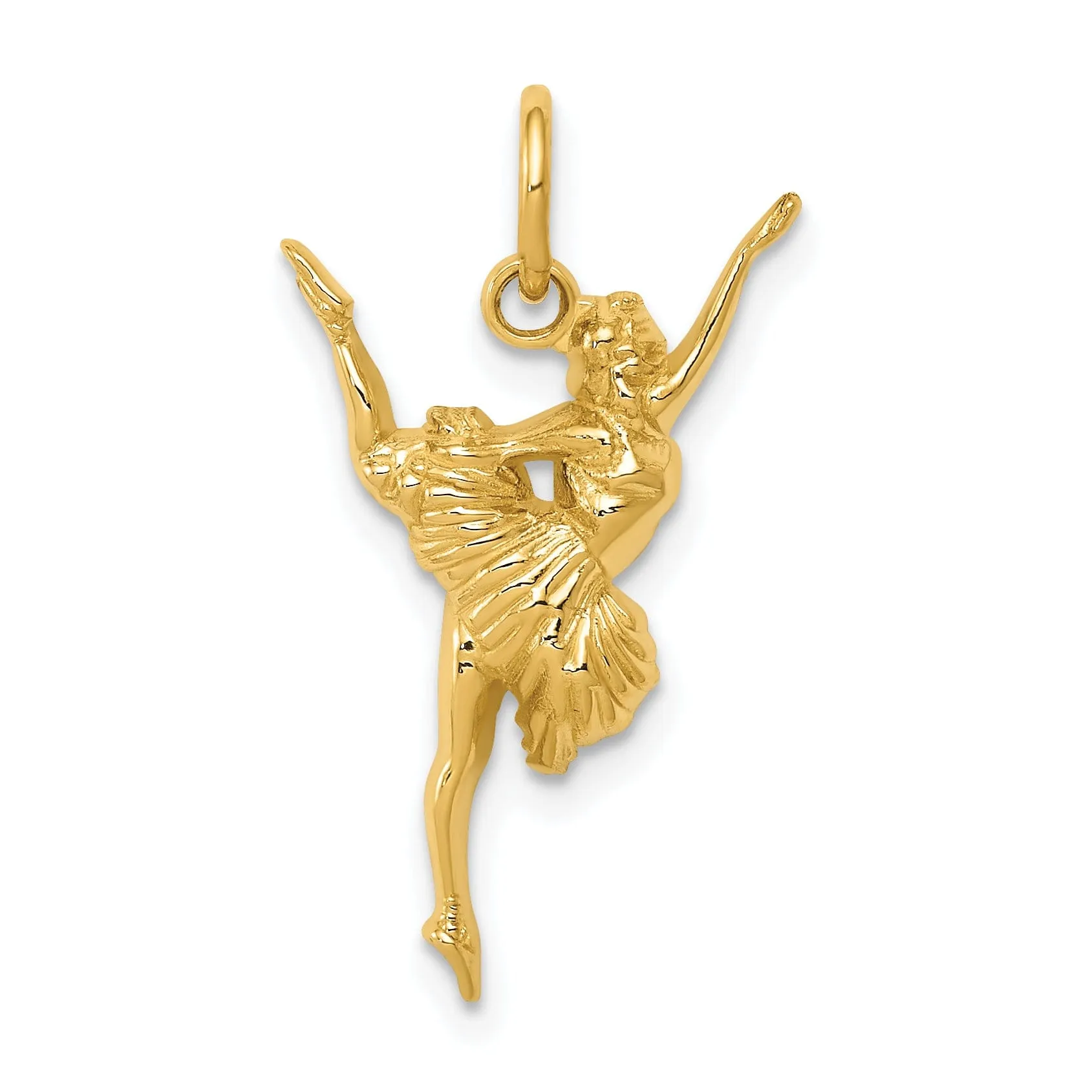 14k Yellow Gold Polished Finish Dancing Ballerina