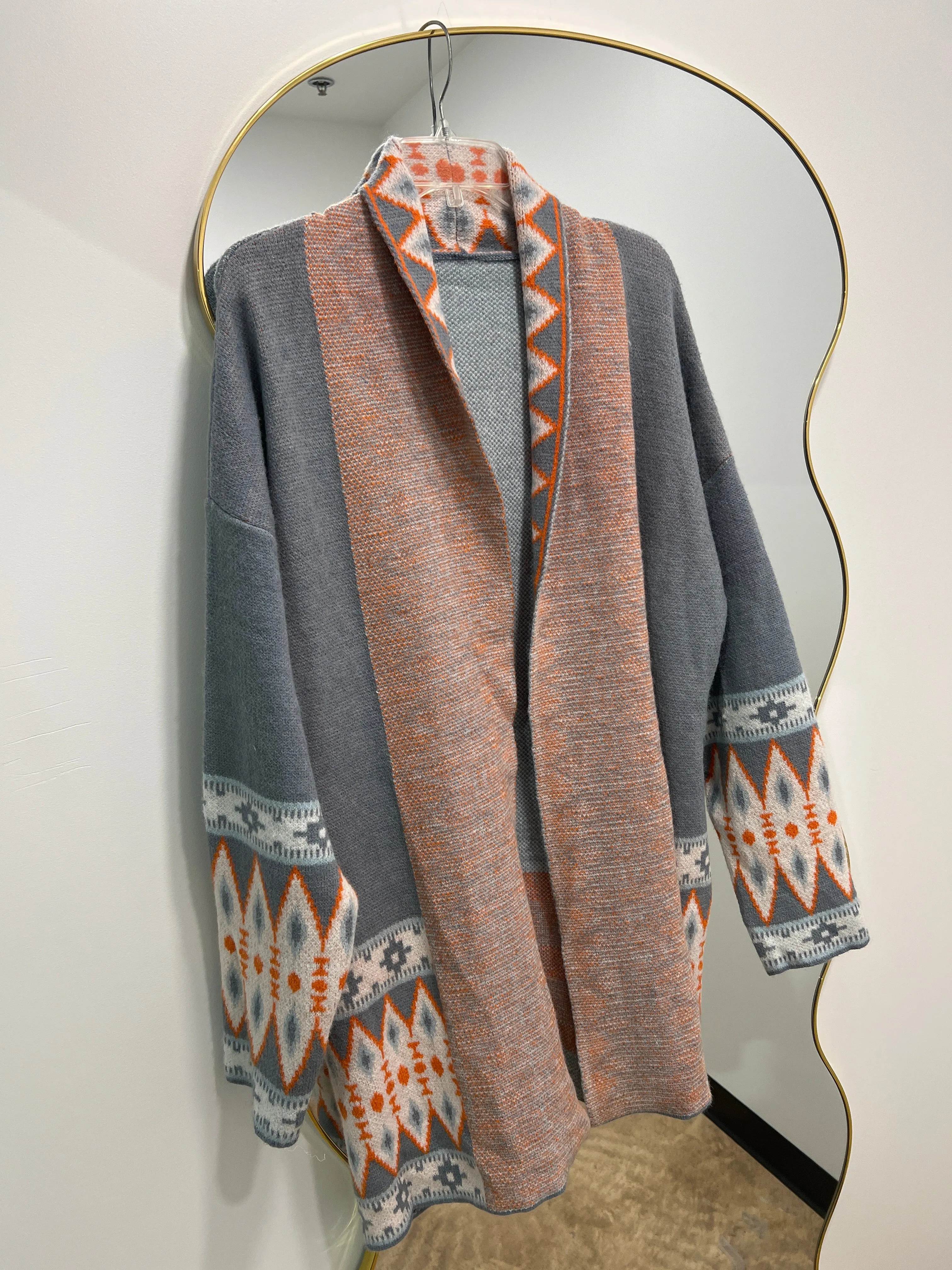 Aztec Print Knitted Cardigan