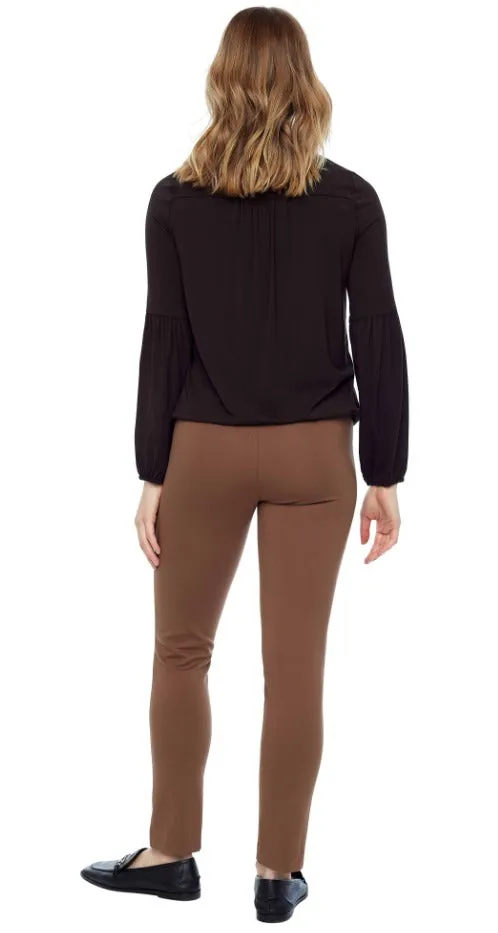Bamboo Knit Long Sleeve Tie Neck Top