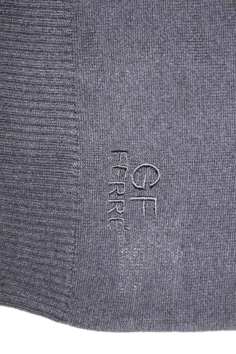 Black Knitted Wool Blend Pullover Sweater