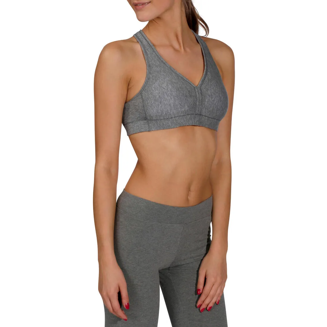 Comfort   Women's Padded Sports Bra - Grey