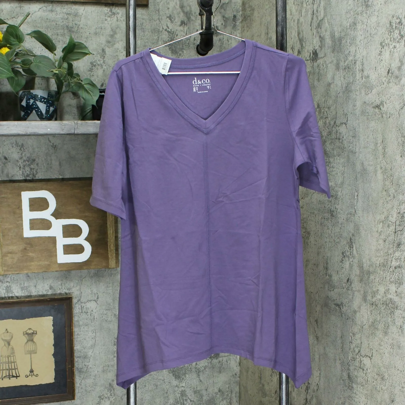 Denim & Co. Women's Perfect Jersey V-neck Trapeze Hem Knit Top