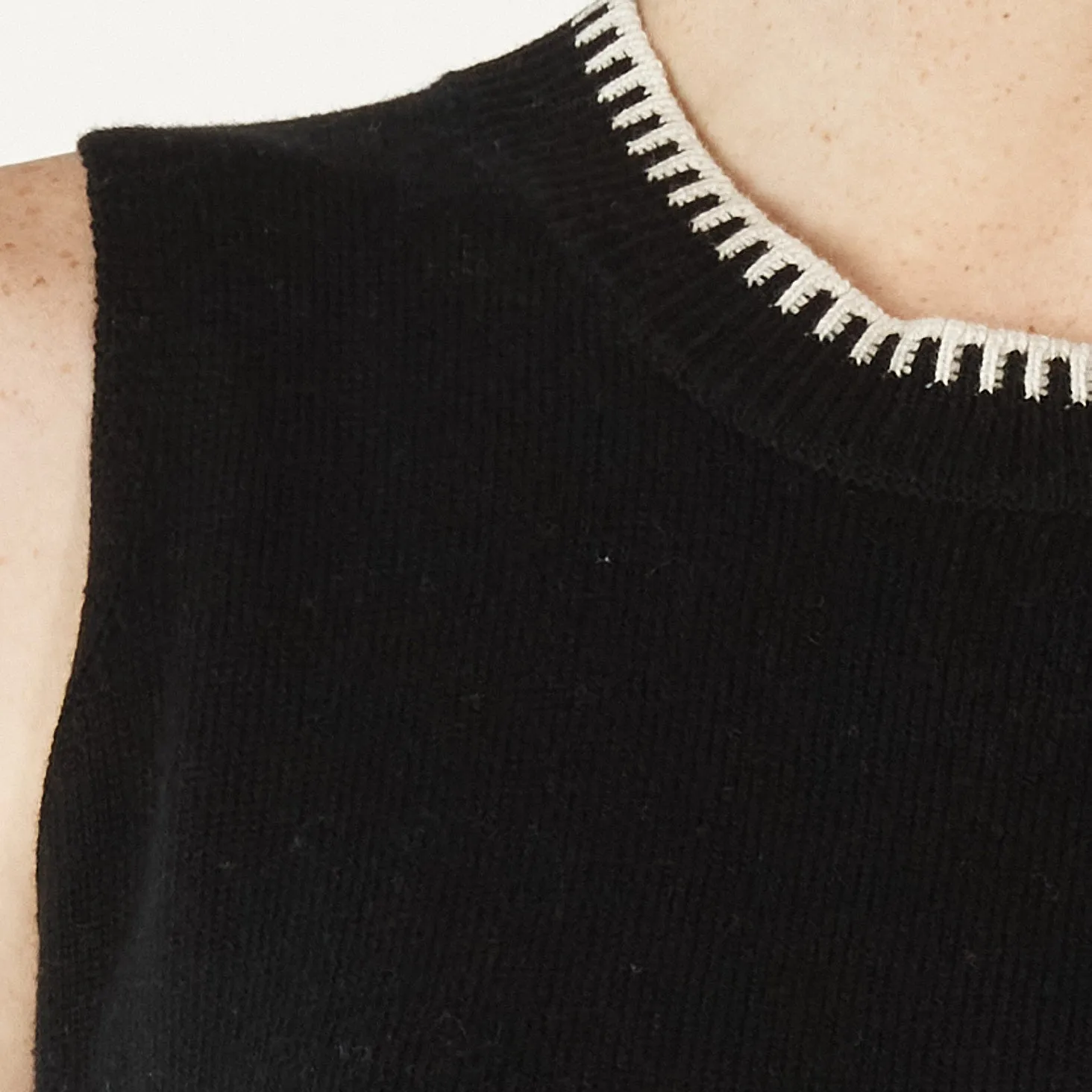 Essential Two Tone Vest - Black