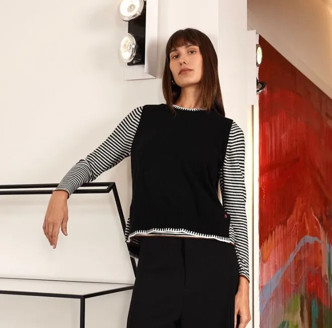 Essential Two Tone Vest - Black