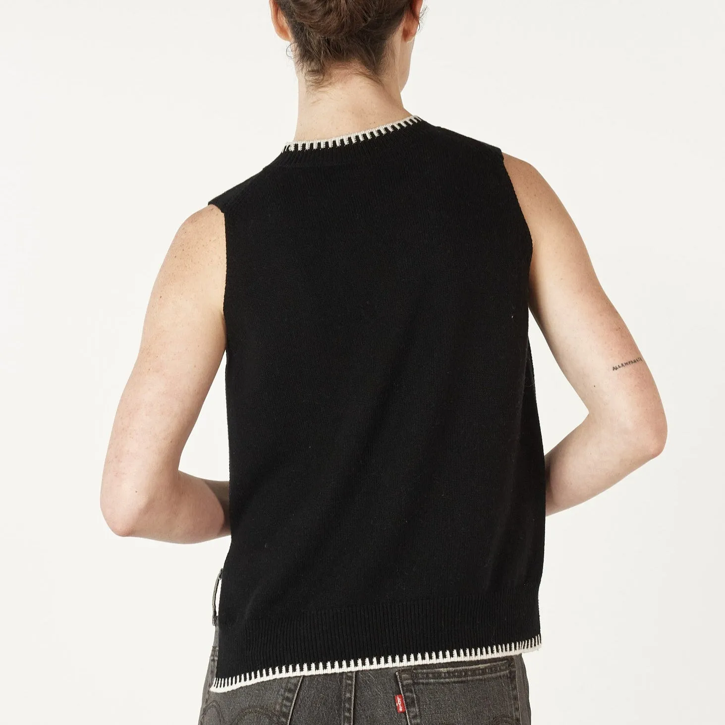 Essential Two Tone Vest - Black