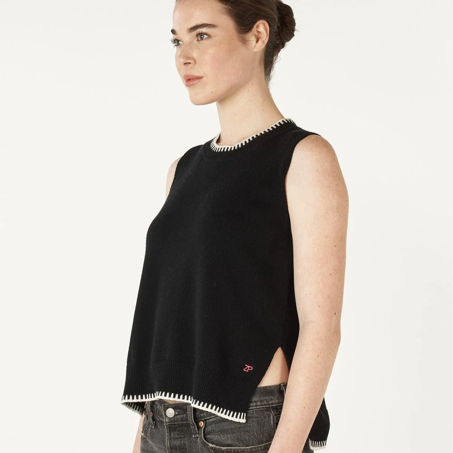 Essential Two Tone Vest - Black