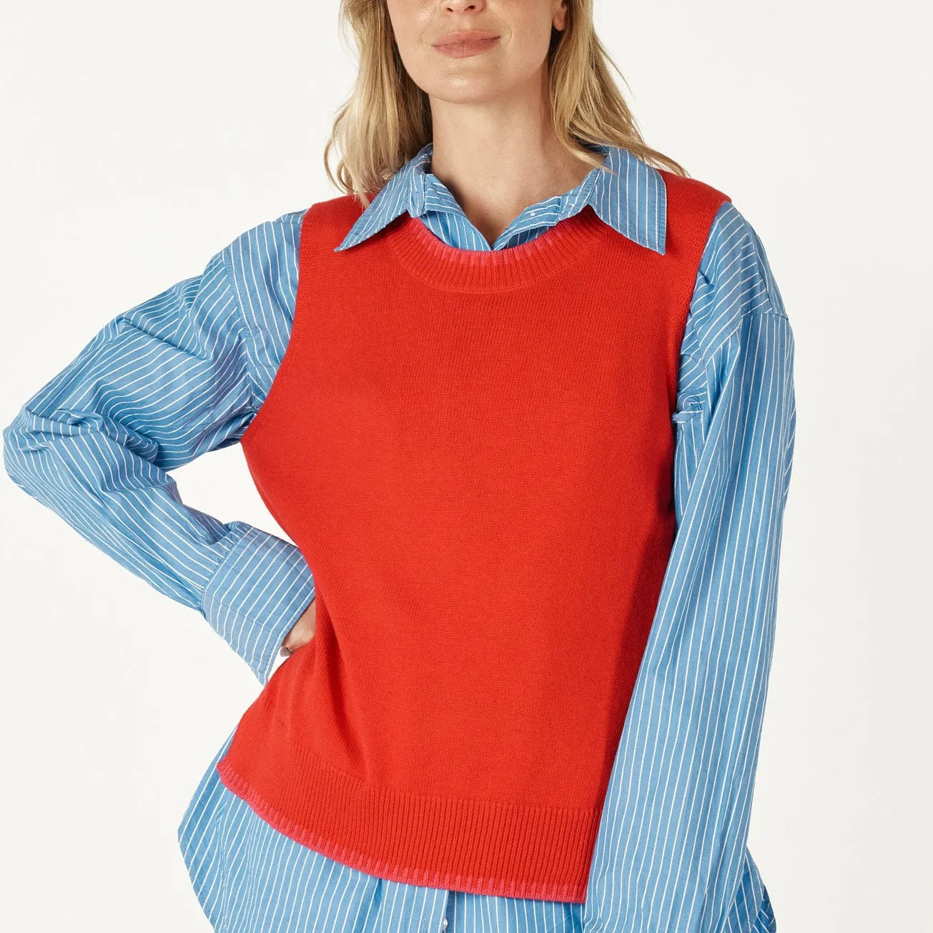 Essential Two Tone Vest - Red