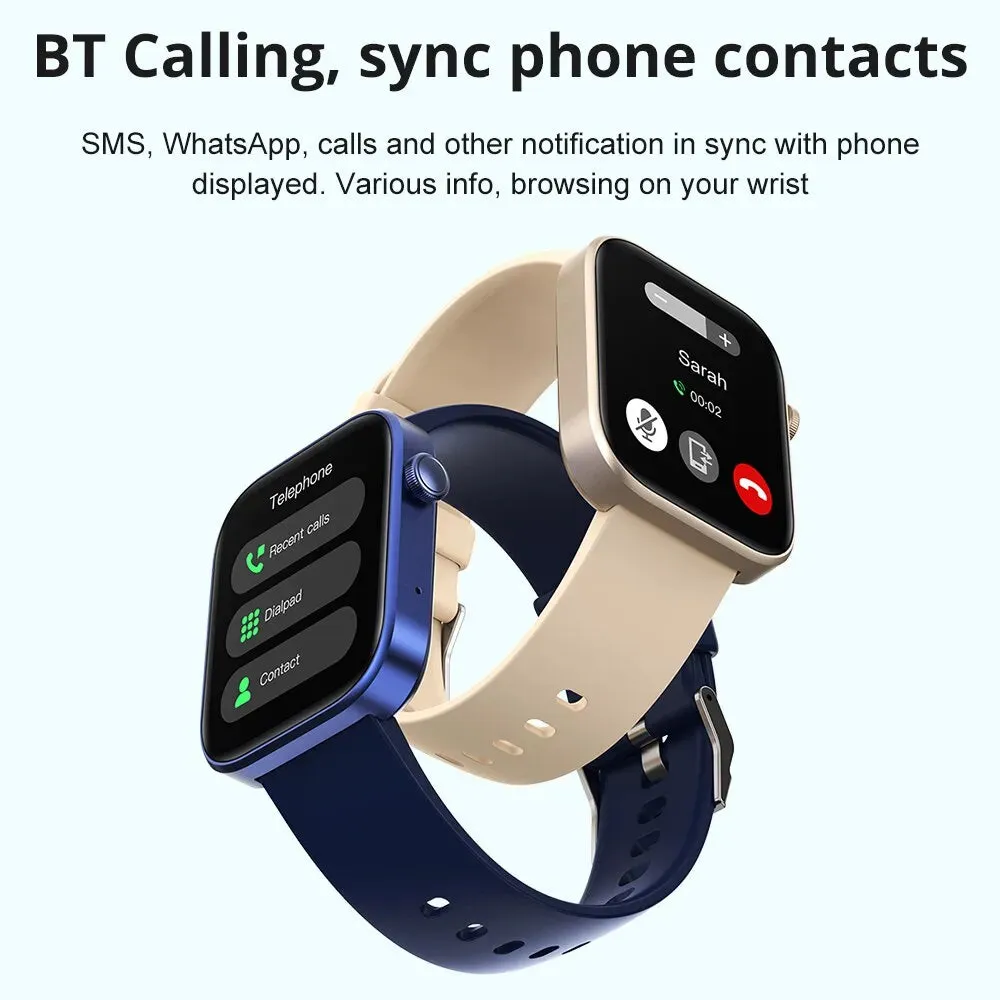Full Screen Sport Heart Rate Blood Pressure Blood Oxygen Health Monitoring IP67 Waterproof Smart Watch Voice Call Smartwatch