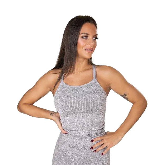 Gavelo Seamless Ribbed Tank - Light Grey
