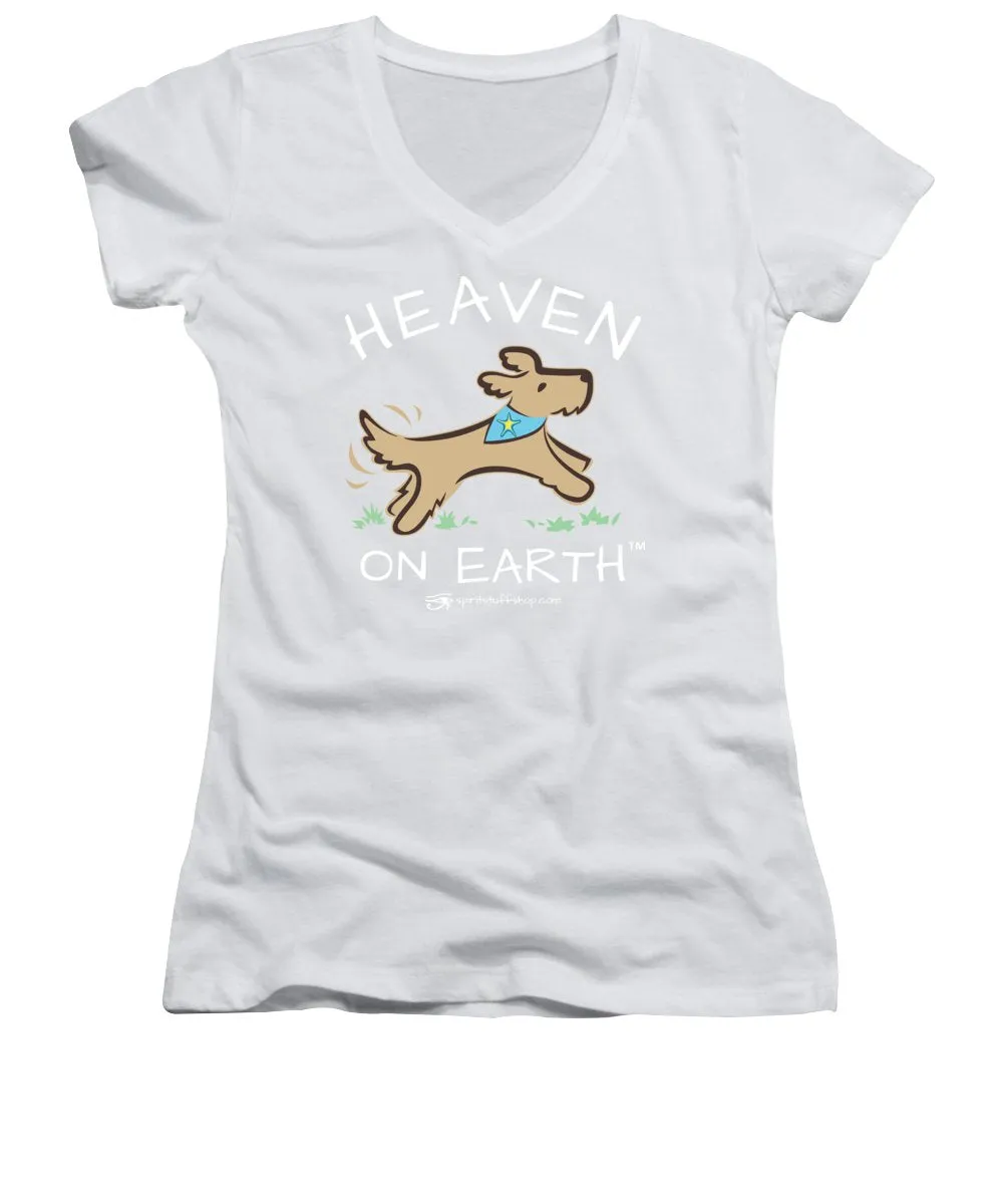 Pup/dog Heaven On Earth - Women's V-Neck