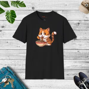 Purrrfectly Durable Noodle Slurping Cat Tee