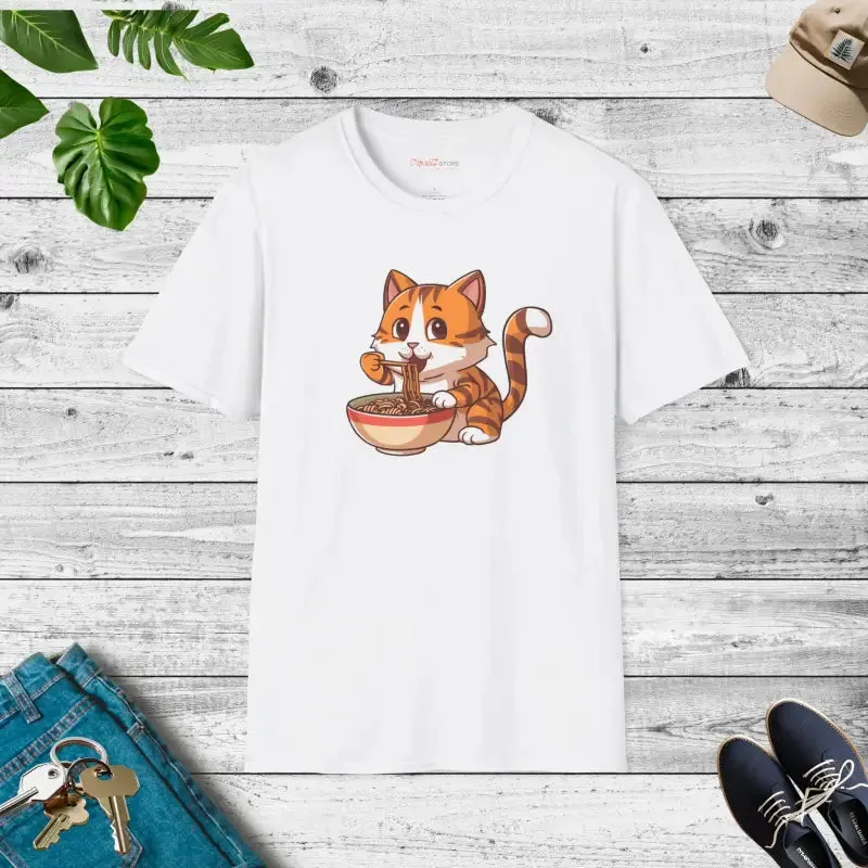 Purrrfectly Durable Noodle Slurping Cat Tee