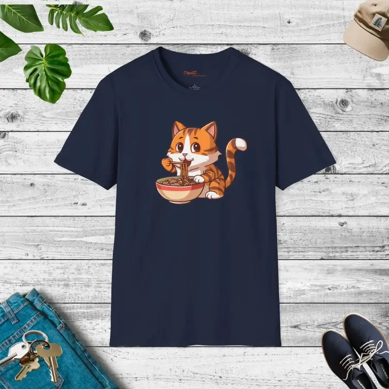 Purrrfectly Durable Noodle Slurping Cat Tee