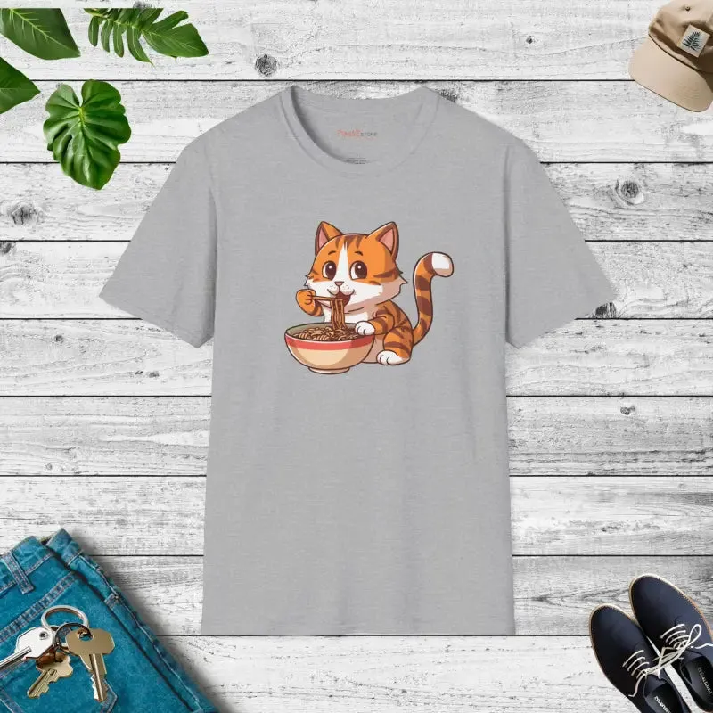 Purrrfectly Durable Noodle Slurping Cat Tee