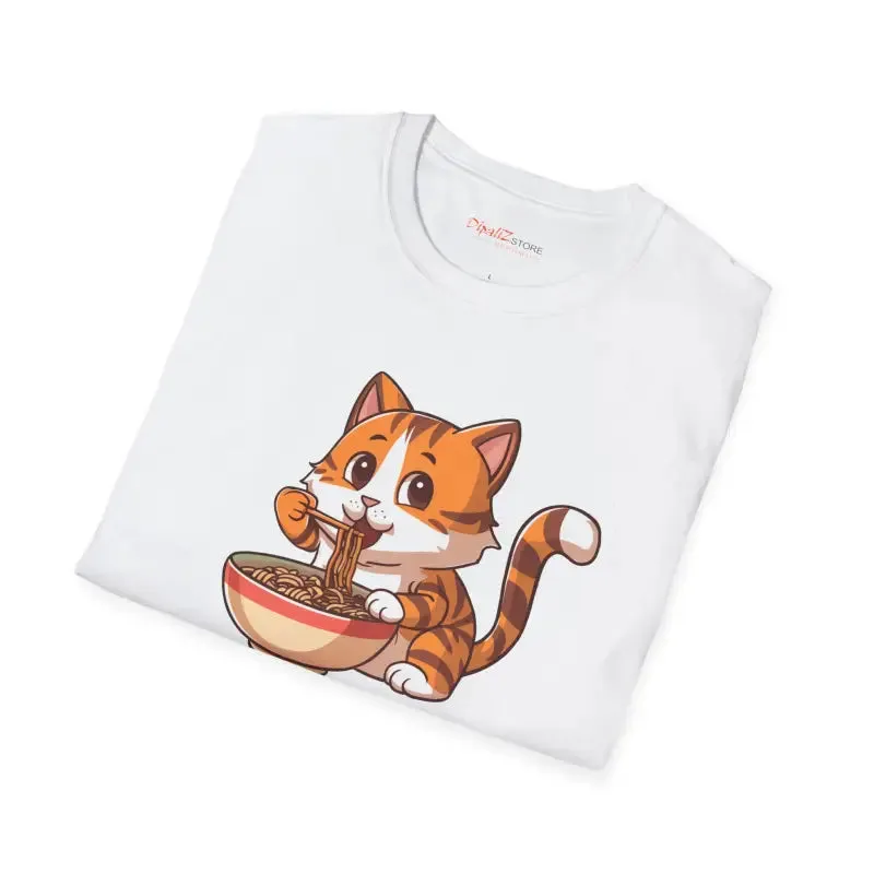 Purrrfectly Durable Noodle Slurping Cat Tee