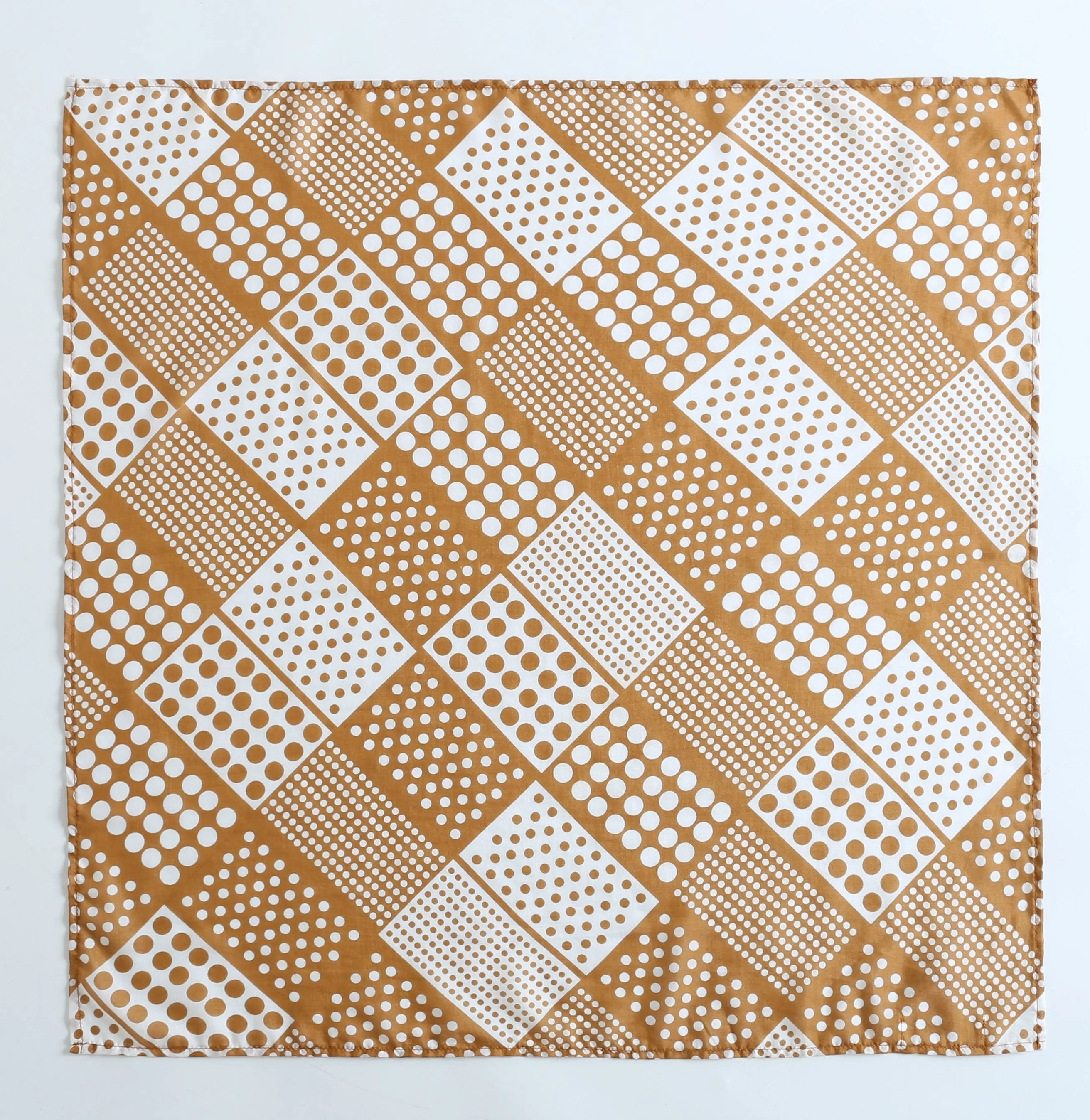 Silk Blend Neckerchief scarf, Women's Neckerchief, Silk Cotton Neck Scarf, Mixed Polka Dots Scarf, Silk Cotton Small Square Scarf