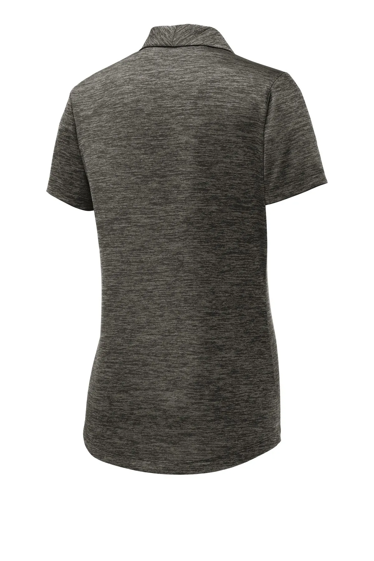 Sport-Tek  Women's PosiCharge  Electric Heather Polo. LST590 Grey-Black Electric