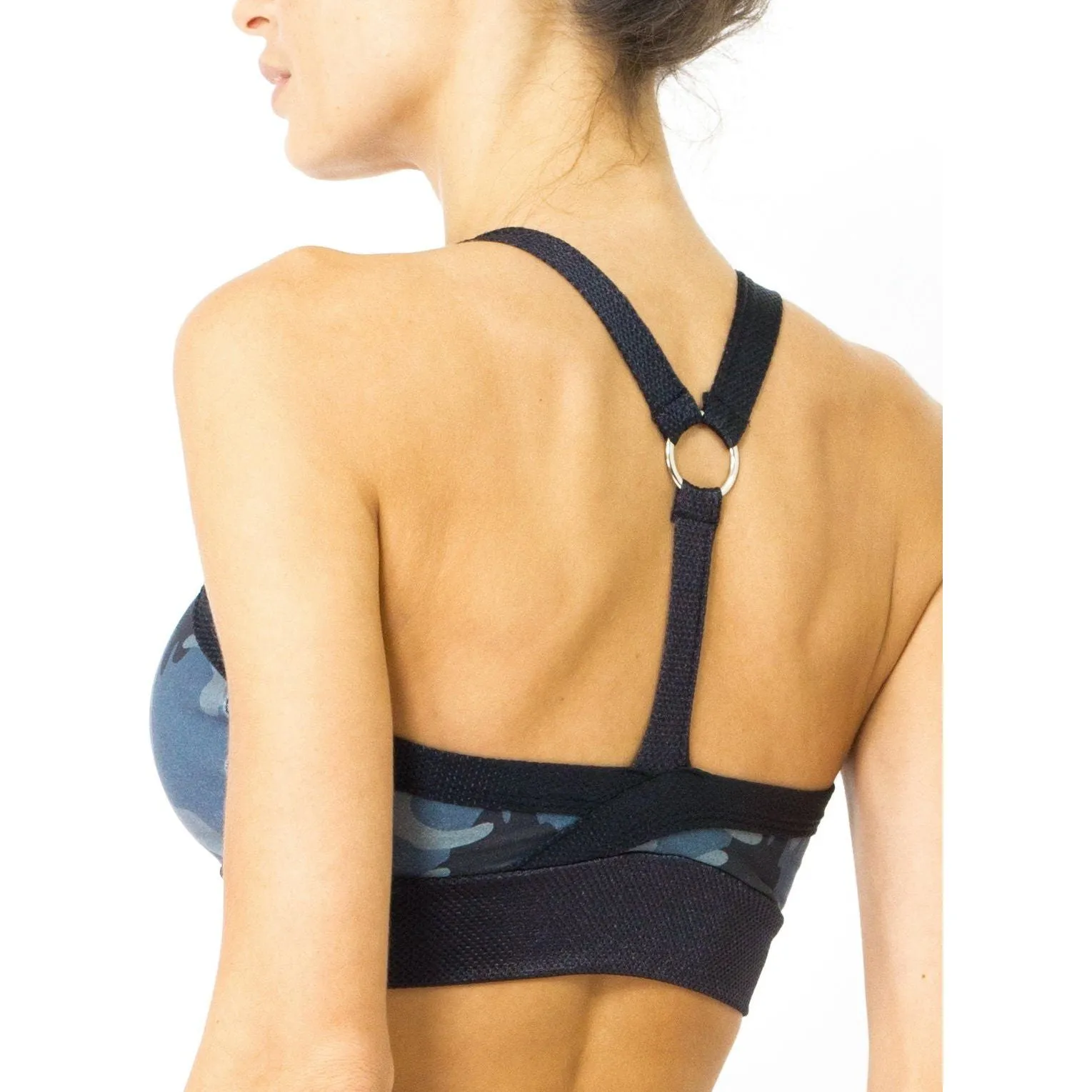 Summer Veloso Supplex Sports Bra with Mesh Trim