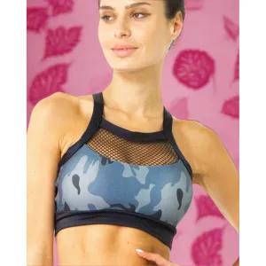 Summer Veloso Supplex Sports Bra with Mesh Trim