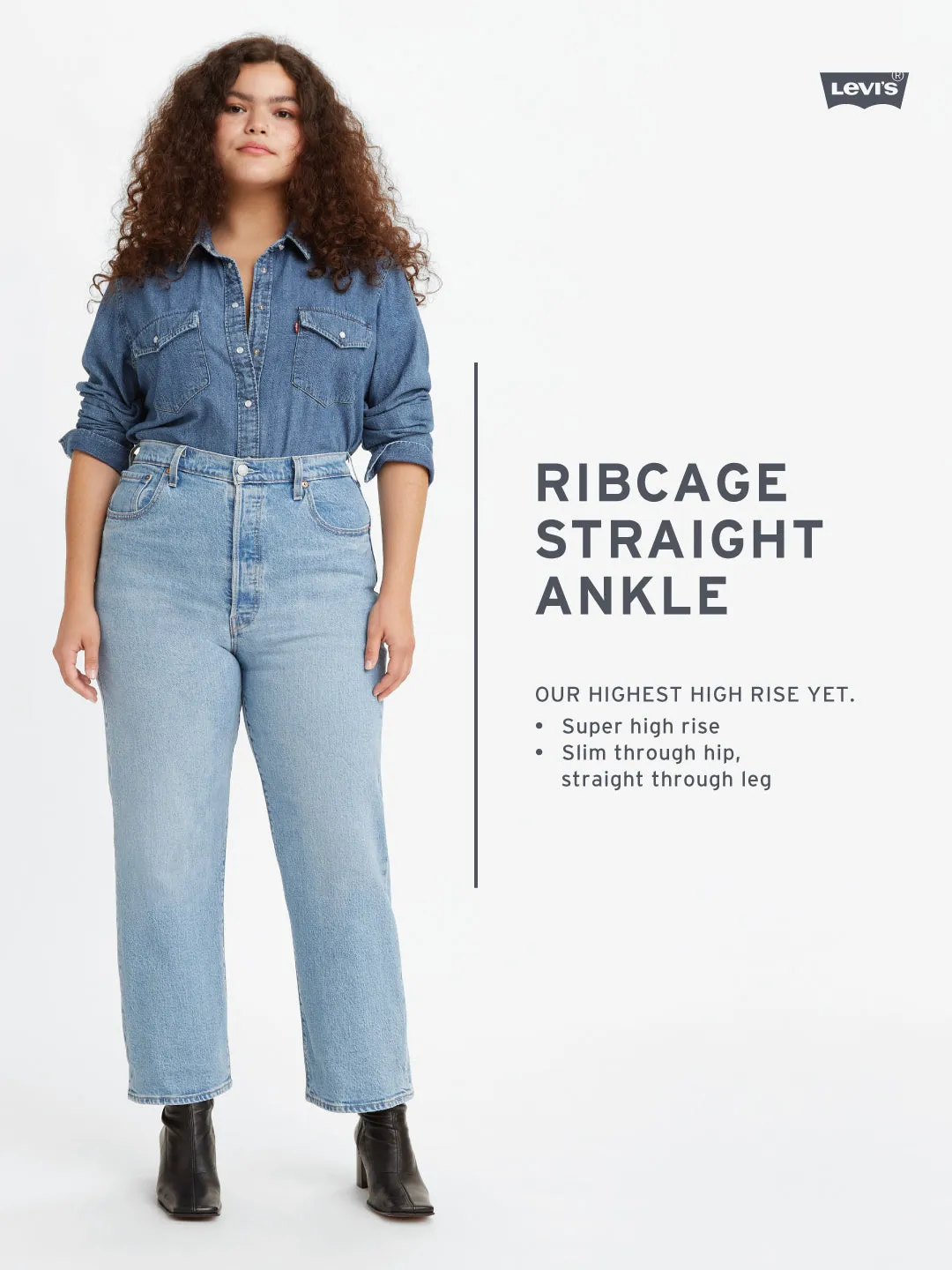 Women's 724 Blue Straight Fit High Rise Jeans