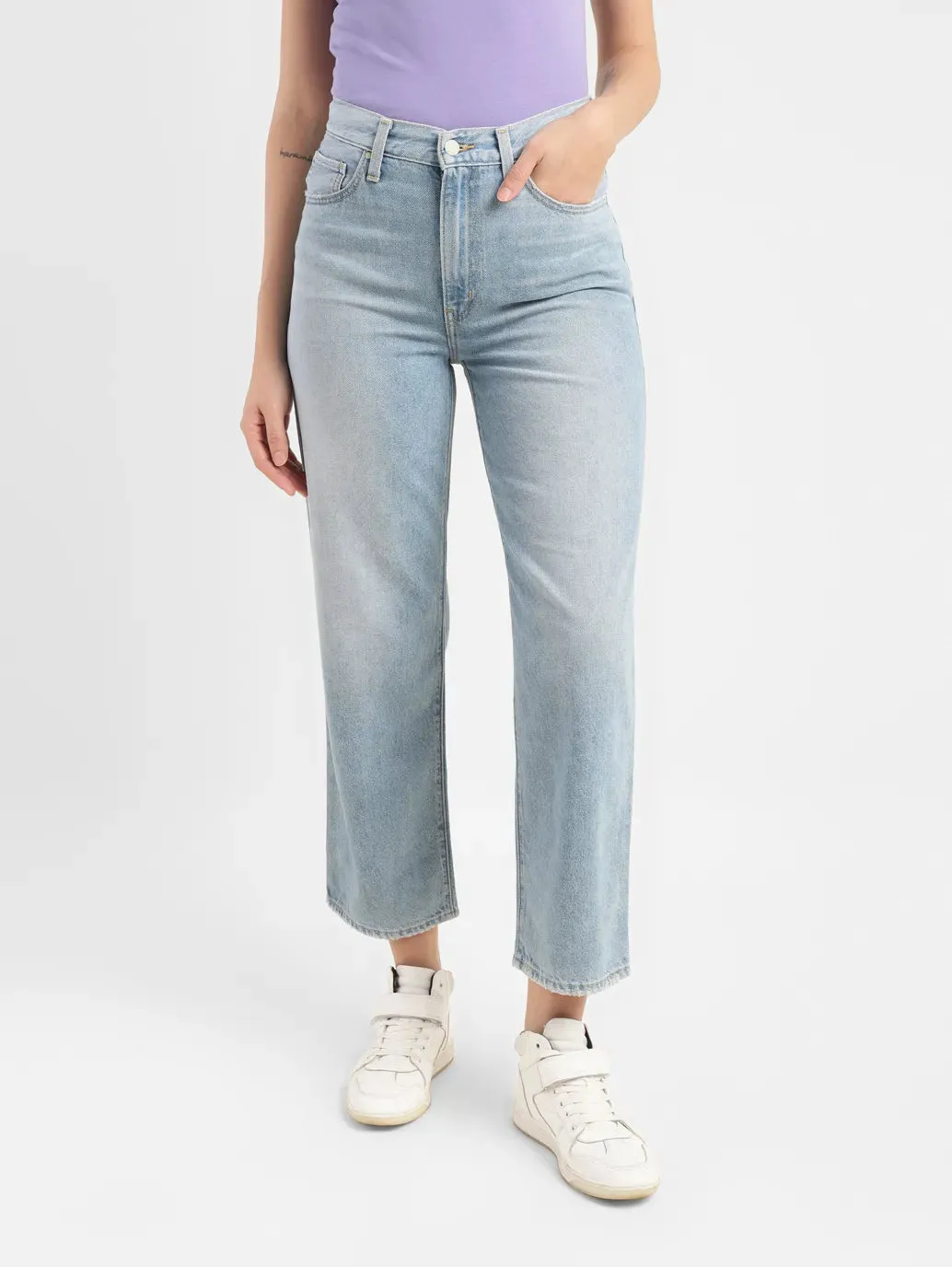 Women's 724 Blue Straight Fit High Rise Jeans