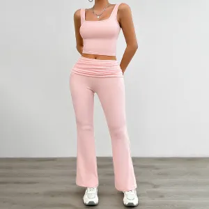 Women's Casual Vest Suit - Fashionable Solid Color Body-hugging Vest