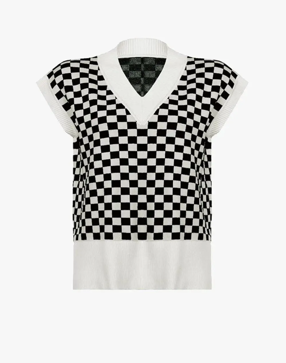 Y2K Plaid Knit Vest